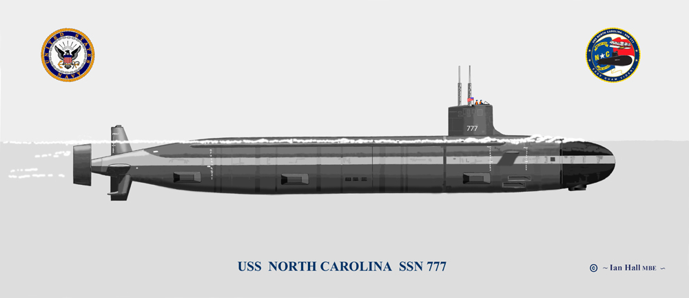 Ảnh m&ocirc; h&igrave;nh của t&agrave;u ngầm tấn c&ocirc;ng USS North Carolina