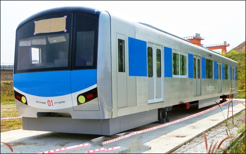 M&ocirc; h&igrave;nh t&agrave;u metro số 1 được trưng b&agrave;y tại Quận 9. Ảnh VOV