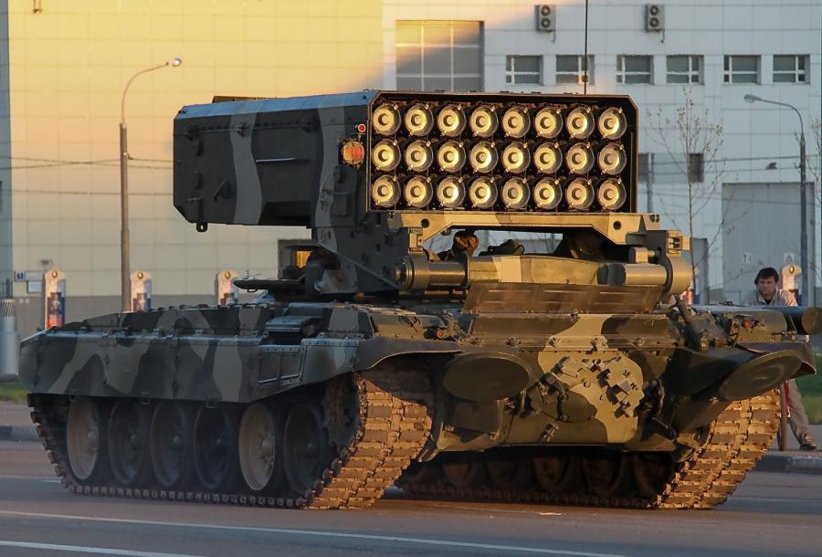 Tổ hợp t&ecirc;n lửa nhiệt &aacute;p TOS-1A Solntsepyok 