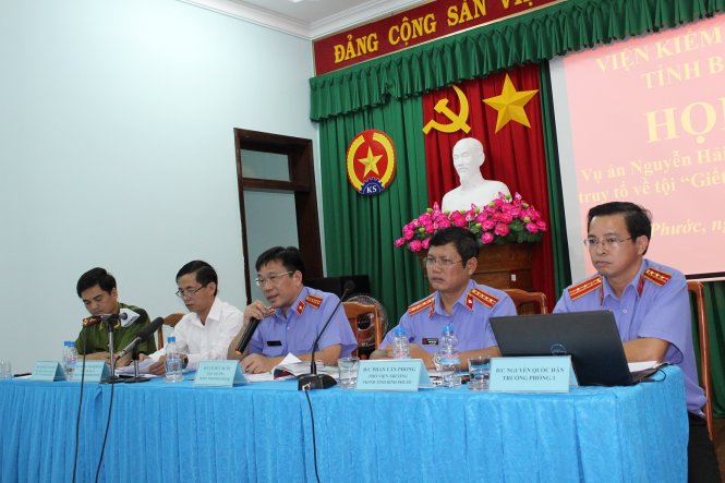 Buổi họp b&aacute;o tại Viện KSND tỉnh B&igrave;nh Phước chiều 4-11về vụ thảm s&aacute;t tại B&igrave;nh Phước 
