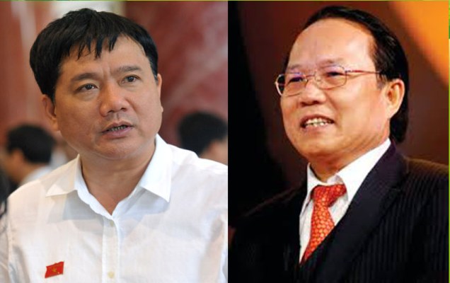 Bộ trưởng Đinh la Thăng v&agrave; &ocirc;ng Ho&agrave;ng Tuấn Anh