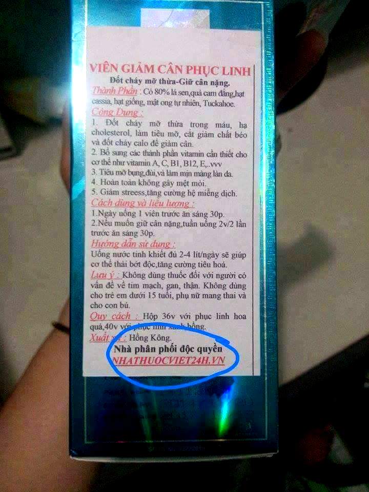 vi&ecirc;n nang giảm c&acirc;n Phục Linh Lishou