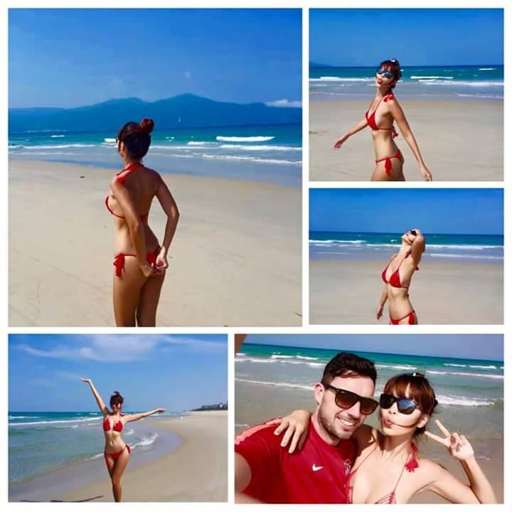 Đặc biệt khi diện bikini đi biển cùng chồng chưa cưới