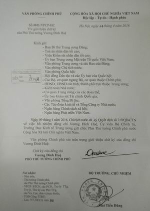 Giới thiệu chữ k&yacute; Thủ tướng, 3 Ph&oacute; Thủ tướng mới