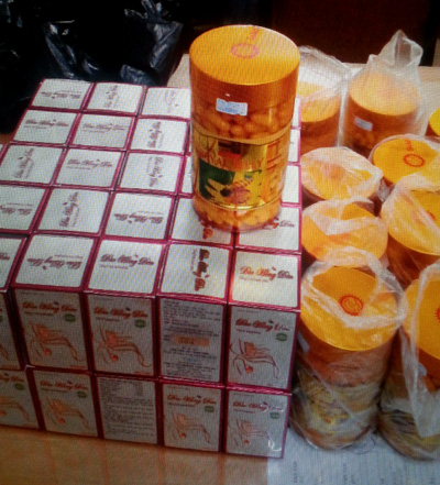 S&ocirc;́ thực ph&acirc;̉m chức năng giả mà Đ&ocirc;̣i 8, C&ocirc;ng an Tp.Hà N&ocirc;̣i thu được