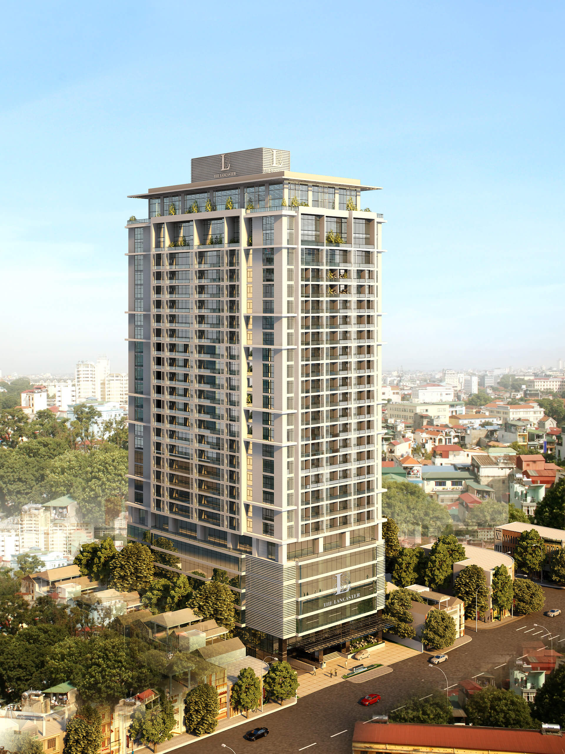 Tòa nhà Lancaster Hà Nội tổng diện tích 50.900m2, 27 tầng có bể bơi 5 sao, phòng tập thể dục, khu spa, nhà hàng, tiện café, khu vui chơi trẻ em, khu chăm sóc 13Win19 ưu đãi hấp dẫn và trung tâm sinh hoạt cộng đồng. Tổng số vốn đầu tư xây dựng lên đến 1.200 tỷ đồn.