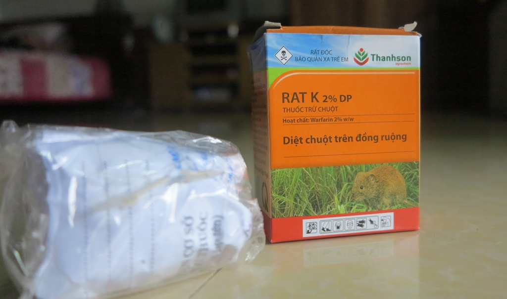 Sản phẩm thuốc diệt chuột nh&atilde;n hiệu RAT K 2 % của c&ocirc;ng ty Thanh Sơn H&oacute;a N&ocirc;ng