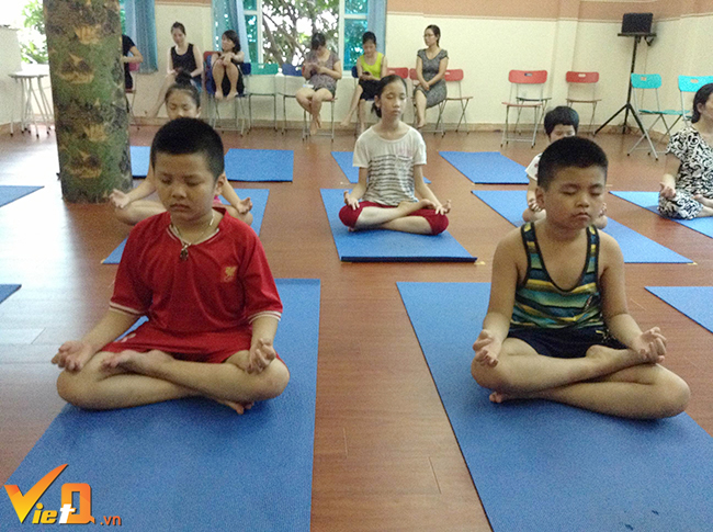 Những học viên nhí cũng rất tích cực tập luyện.