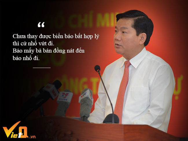 Phát biểu của Bộ trưởng tại hội nghị tổng kết công tác năm 2015, triển khai nhiệm vụ kế hoạch năm 2016 của Tổng cục Đường bộ, sáng ngày 14/1/2016, khi người dân tỏ ra bức xúc về tính không hiệu quả của hệ thống biển báo, sơn kẻ dễ gây ra tai nạn giao thông.