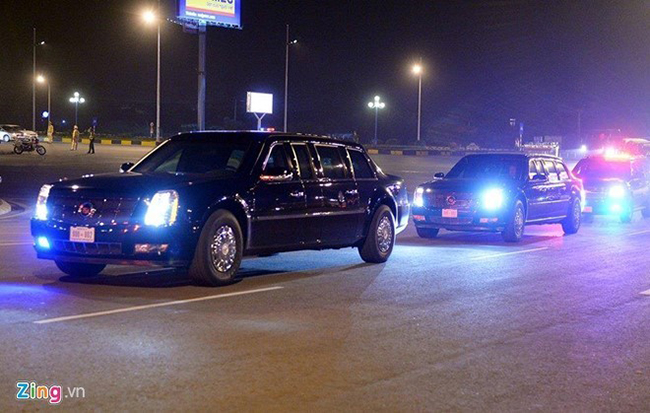 Đoàn xe của Tổng thống Obama tại Hà Nội. Ảnh: Lê Hiếu