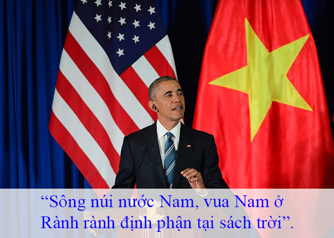 Tổng thống Obama nhắc lại lời của Lý Thường Kiệt khi nói về chủ quyền của Việt Nam.