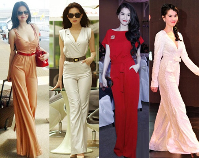 Nắm bắt được lợi thế của mình, Ngọc Trinh thường xuyên diện jumpsuit.