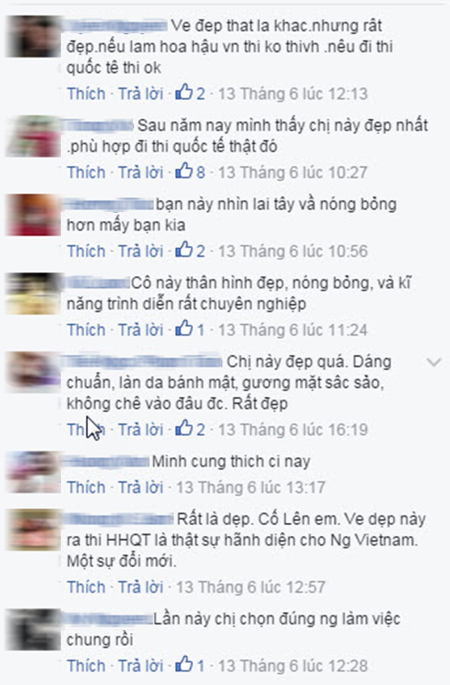 Những bình luận tích cực cho rằng cô có thân hình đẹp nhất, nóng bỏng và quyến rũ.