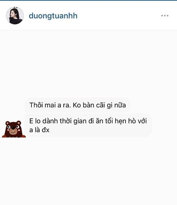 Những lời yêu thương cũng được Tú Anh đưa lên trang cá nhân.