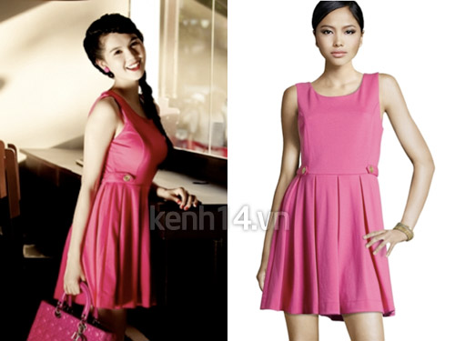 Bên cạnh các thương hiệu xa xỉ, những thiết kế ngọt ngào của H&M cũng được Ngọc Trinh khá yêu thích. Trong hình là đầm barbie doll gam hồng ngọt ngào.... 