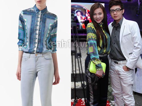 Sơ mi in họa tiết lạ mắt thuộc thương hiệu Zara.