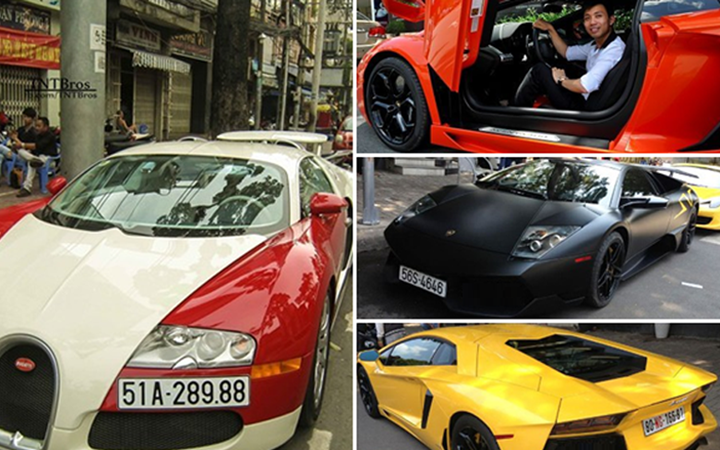 Trong đó có những siêu xe “hot” như Bugatti Veyron, Lamborghini Murcielago LP670-4 SV, Ferrari 458 Italia, Lamborghini Aventador LP700-4, Rolls-Royce...