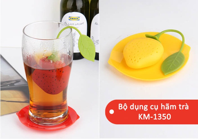 Quả đựng trà hình quả dâu đẹp, bằng silicon, chứa đủ trà, cà phê cho 1 cốc trà. Chất liệu silicon sạch sẽ, chịu được nhiệt độ cao 250 độ C. Giá 85.000 đồng.