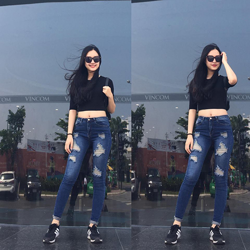 Phong cách thời trang của cô cũng rất đơn giản nhưng vẫn trẻ trung, năng động.