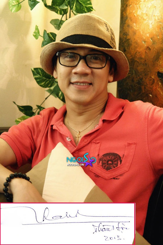 Nghệ sĩ Thành Lộc có chữ ký sang trọng, thanh thoát.