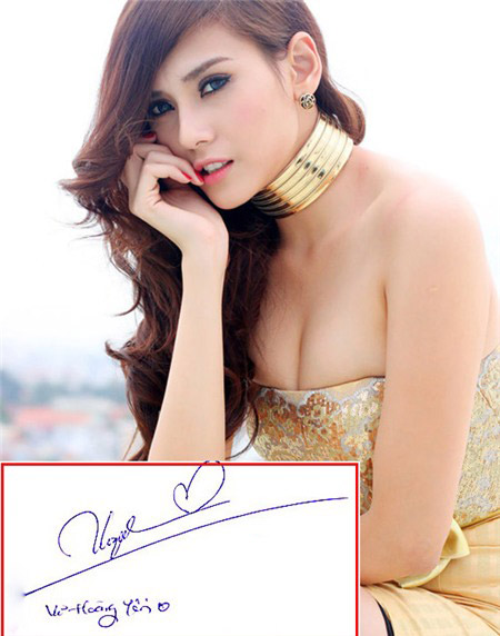 Võ Hoàng Yến sở hữu chữ ký khá thanh thoát.