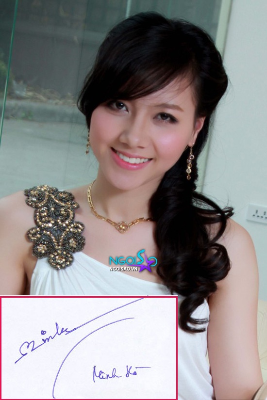 Minh Hà sở hữu chữ ký rất teen.