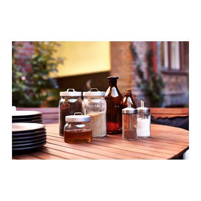 Lọ thủy tinh DOLD - IKEA với vòi inox dùng để đựng đường,bột sữa hoặc các chất lỏng như dấu ăn,dấm...rất thích hợp và tiện dụng khi đặt trên bàn ăn.
