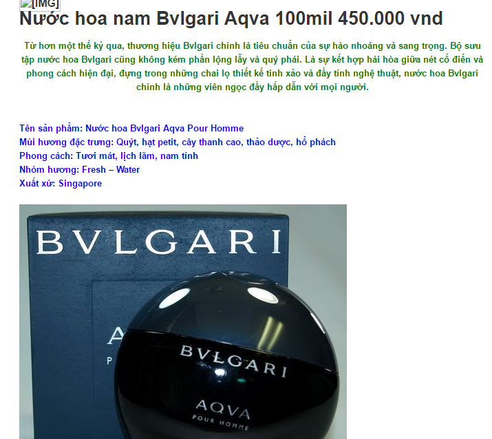 Nước hoa nh&aacute;i đội lốt h&agrave;ng x&aacute;ch tay