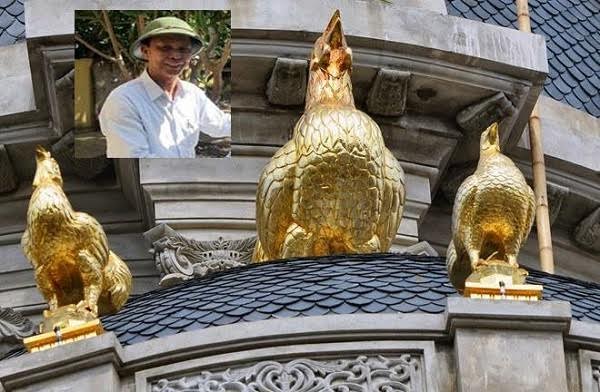 Ngôi biệt thự có 6 con gà vàng của đại gia Nguyễn Quốc Thanh được ví như tòa lâu đài độc đáo nhất nhì Hà Nội. 