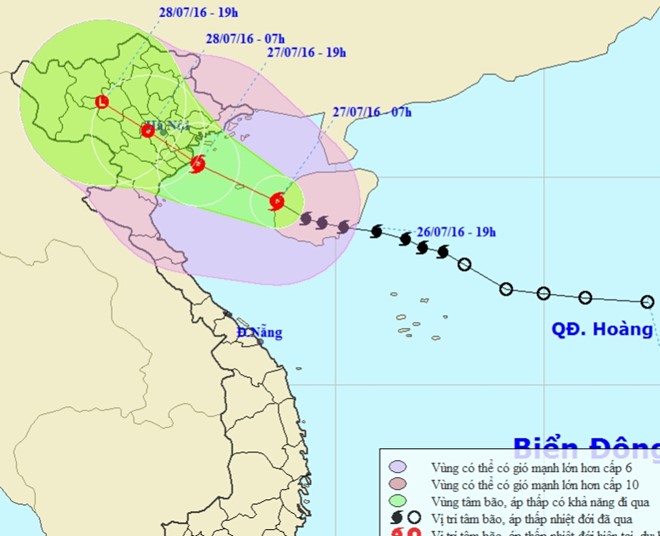 Tin b&atilde;o mới nhất cho hay, v&ugrave;ng t&acirc;m b&atilde;o số 1 sẽ ảnh hưởng trực tiếp đến v&ugrave;ng từ Nam Quảng Ninh đến Bắc Thanh H&oacute;a