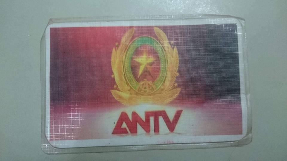 Mặt trước chiếc thẻ của Truyền h&igrave;nh ANTV m&agrave; đối tượng Ng&ocirc; Quang Vũ l&agrave;m giả