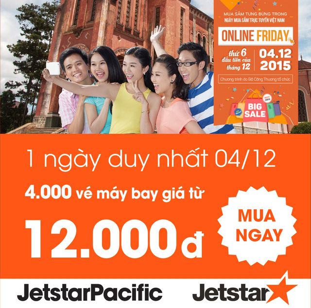Jetstar Pacific sẽ 'tung' ra 4.000 vé máy bay giá chỉ 12 nghìn đồng/chặng Jetstar Pacific sẽ 'tung' ra 4.000 vé máy bay giá chỉ 12 nghìn đồng/chặng