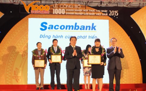 Sacombank v&agrave;o top 1.000 Link Đăng Nhập Nhà cái 13Win16.Com nộp thuế lớn nhất Việt Nam 2015