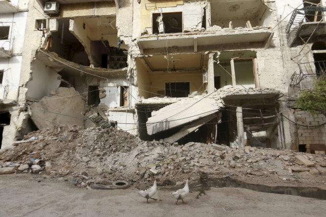 Thành phố Aleppo bị tàn phá nặng nề trong những đợt giao tranh Thành phố Aleppo bị tàn phá nặng nề trong những đợt giao tranh