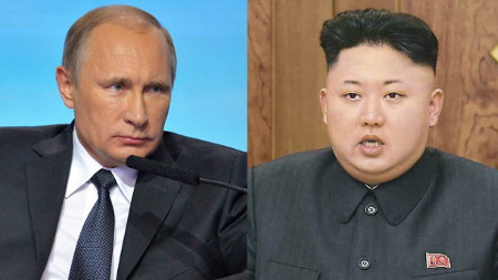 Tổng thống Nga Vladimir Putin (tr&aacute;i) sẽ gặp &ocirc;ng Kim Jong-un