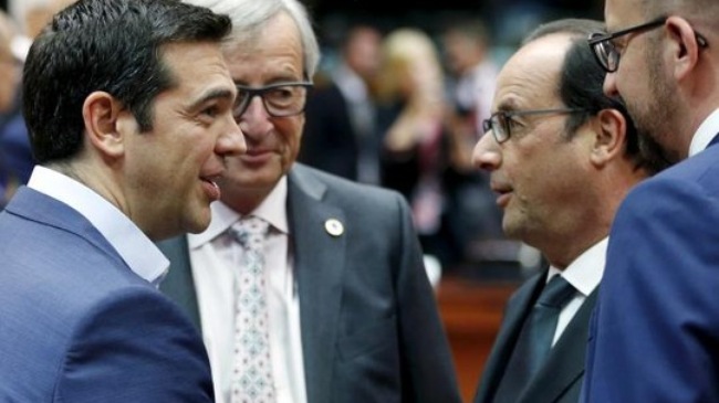 C&aacute;c nh&agrave; l&atilde;nh đạo Eurozone v&agrave; Thủ tướng Hy Lạp tại Brussels