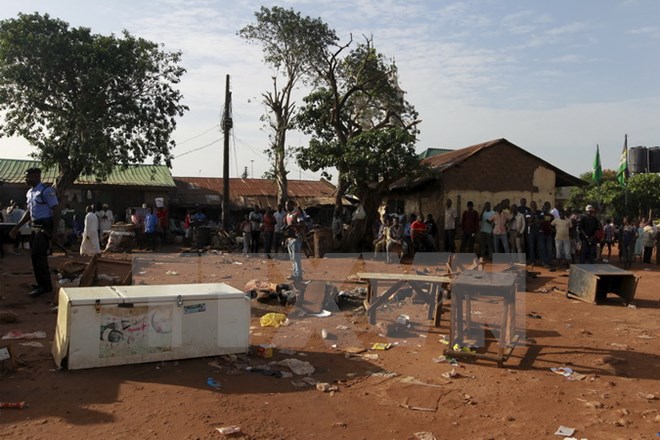 Hiện trường vụ nổ bom ở Nyanya ng&agrave;y 3/10 do Boko Haram thực hiện