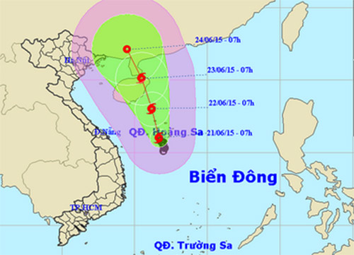 Dự b&aacute;o đường đi v&agrave; khu vực ảnh hưởng của b&atilde;o