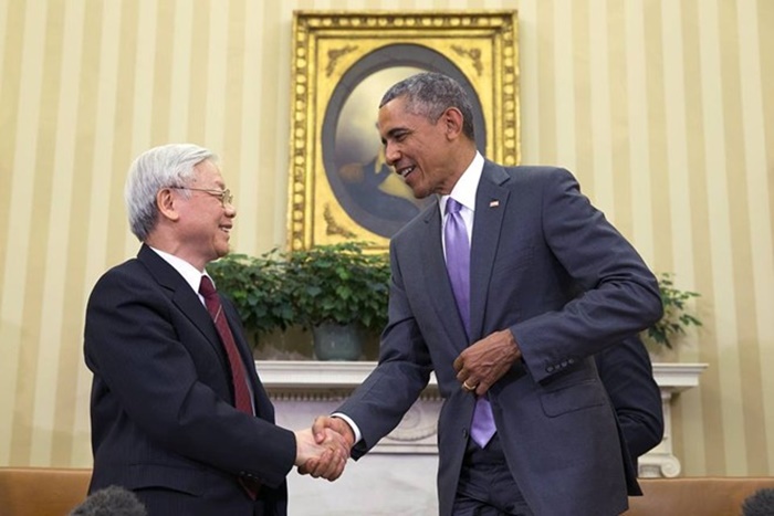 Tổng B&iacute; thư Nguyễn Ph&uacute; Trọng n&oacute;i rất vui mừng khi Tổng thống Obama đồng &yacute; lời mời đến thăm Việt Nam