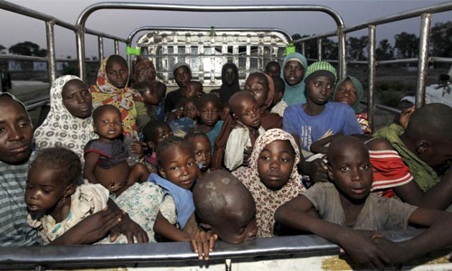 Trẻ em v&agrave; c&aacute;c phụ nữ được giải cứu khỏi Boko Haram