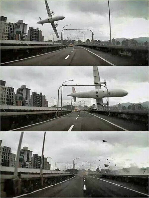 Cảnh m&aacute;y bay rơi xuống được camera ghi lại