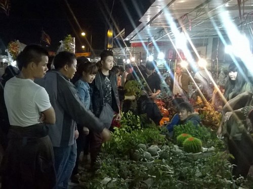 Đến đ&ecirc;m, d&ograve;ng người đ&atilde; nối d&agrave;i đổ về chợ Viềng, ước t&iacute;nh năm nay chợ đ&oacute;n 50 vạn lượt kh&aacute;ch