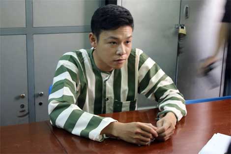 Đối tượng Vũ Xu&acirc;n T&agrave;i tại cơ quan C&ocirc;ng an