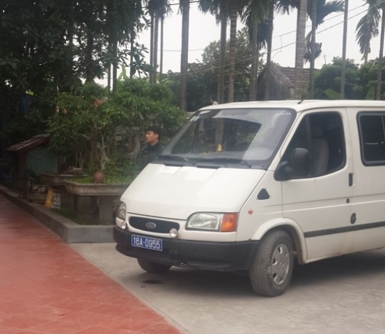 Chiếc xe biển xanh, tang vật vụ &aacute;n hiện đang được cơ quan c&ocirc;ng an điều tra tạm giữ