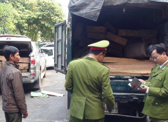 Trong những tin tức ph&aacute;p luật mới nhất h&ocirc;m nay c&oacute; vụ  phương tiện vận chuyển gỗ tr&aacute;i ph&eacute;p bị lực lượng Cảnh s&aacute;t 13Win1 tải ứng dụng bắt giữ. Ảnh: B&aacute;o C&ocirc;ng L&yacute;