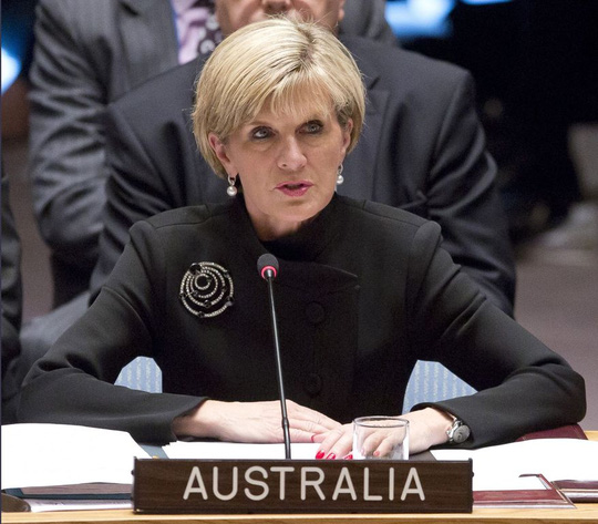 Ngoại trưởng Australia Julie Bishop ph&aacute;t biểu về t&igrave;nh h&igrave;nh Biển Đ&ocirc;ng hiện nay
