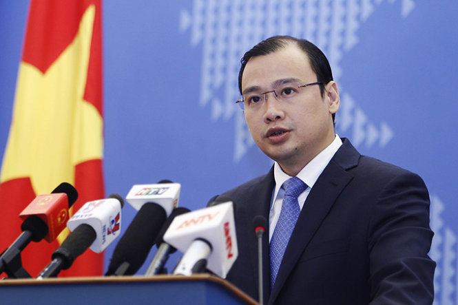 Người ph&aacute;t ng&ocirc;n Bộ Ngoại giao L&ecirc; Hải B&igrave;nh ra tuy&ecirc;n bố về việc t&agrave;u khu trục USS Lassen của Mỹ tuần tra Biển Đ&ocirc;ng