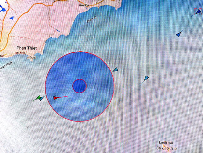 Vị tr&iacute; t&agrave;u c&aacute; Việt Nam bị ch&igrave;m tr&ecirc;n v&ugrave;ng Biển Đ&ocirc;ng ngo&agrave;i khơi B&igrave;nh Thuận