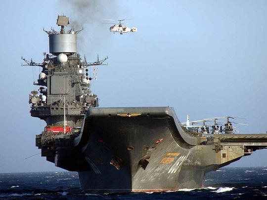 Trực thăng vũ trang K-52 trên tàu sân bay Đô đốc Kuznetsov