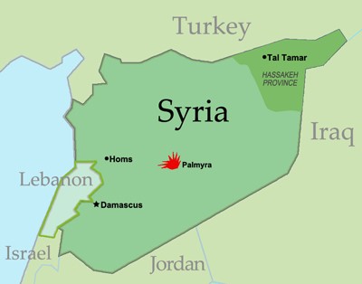 Vị tr&iacute;  Palmyra tr&ecirc;n bản đồ